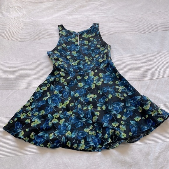 JOIE Mare Blue Floral Linen and Silk Dress Size Medium - Picture 3 of 8